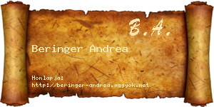 Beringer Andrea névjegykártya