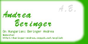 andrea beringer business card